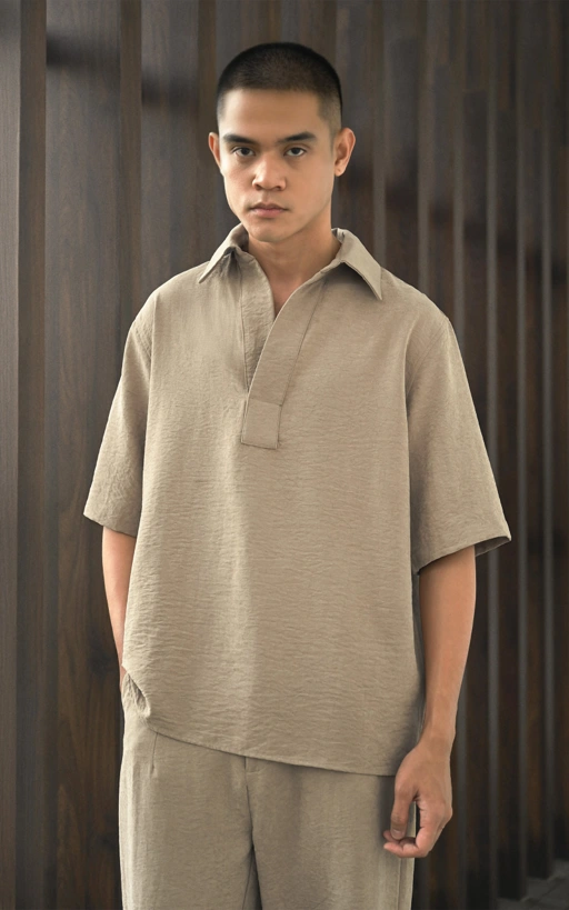 Image of Aiko Oversized Shirt Sand