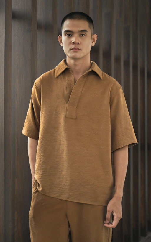 Image of Aiko Oversized Shirt Leather