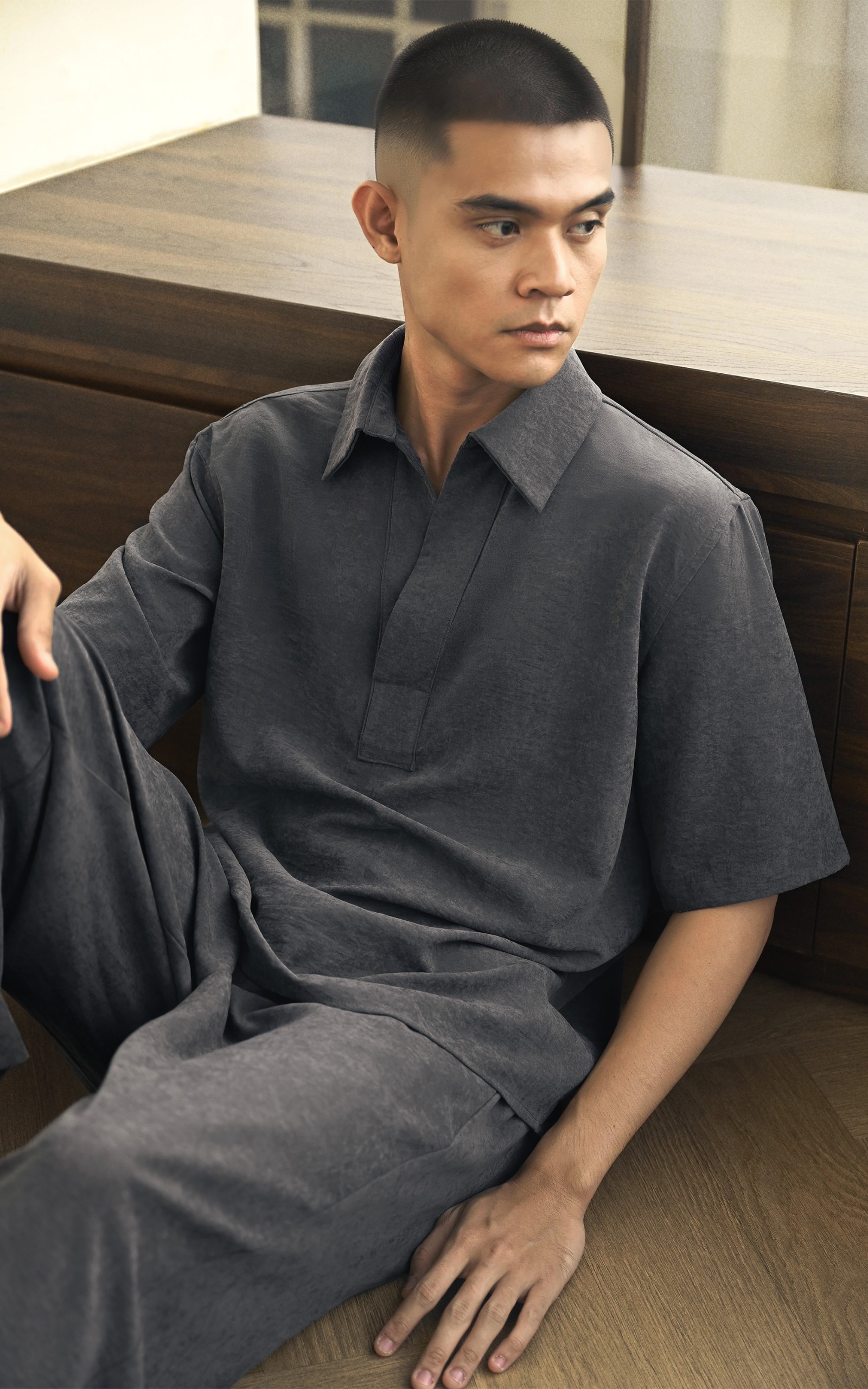 Aiko Oversized Shirt Smoke