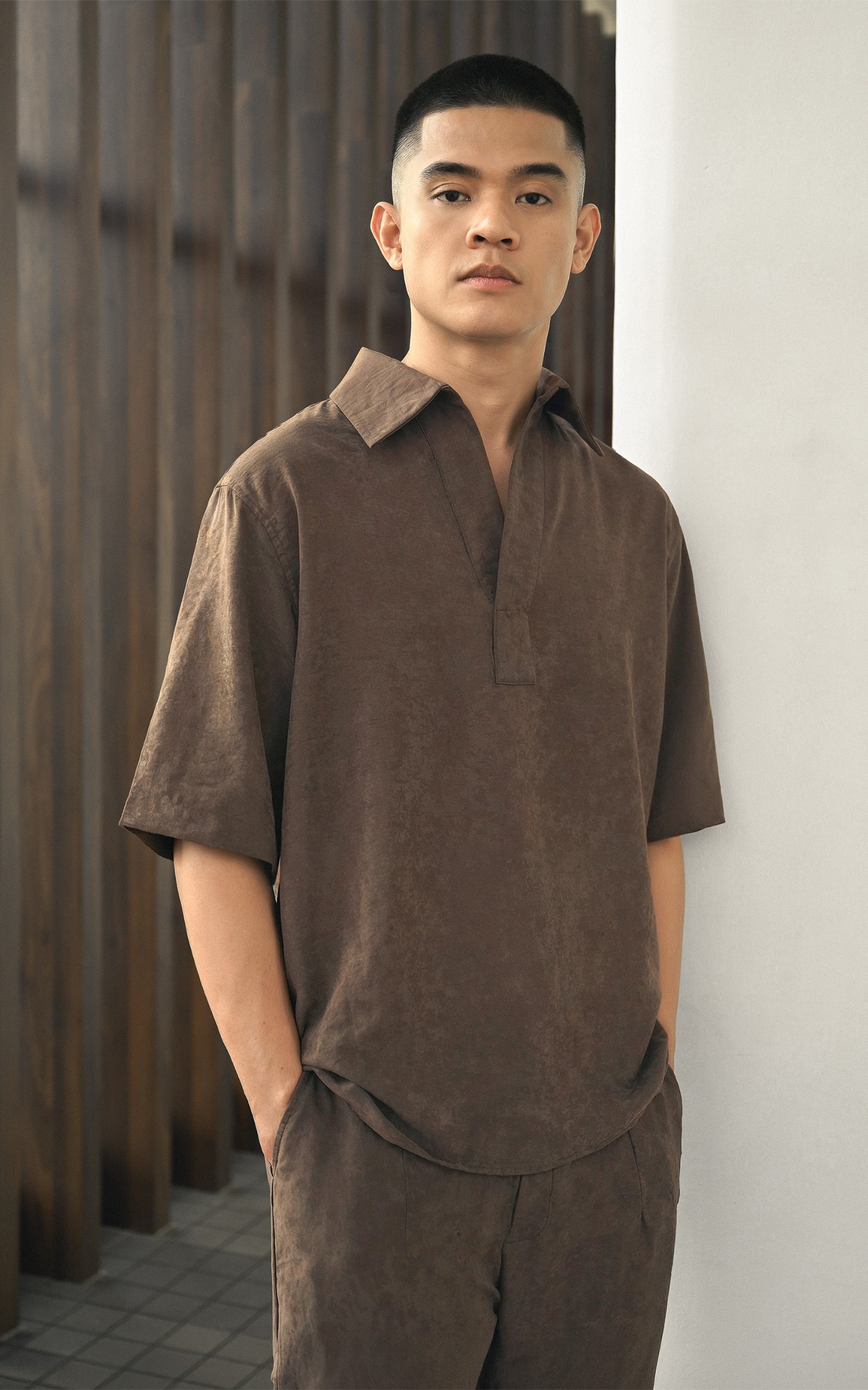 Aiko Oversized Shirt Espresso