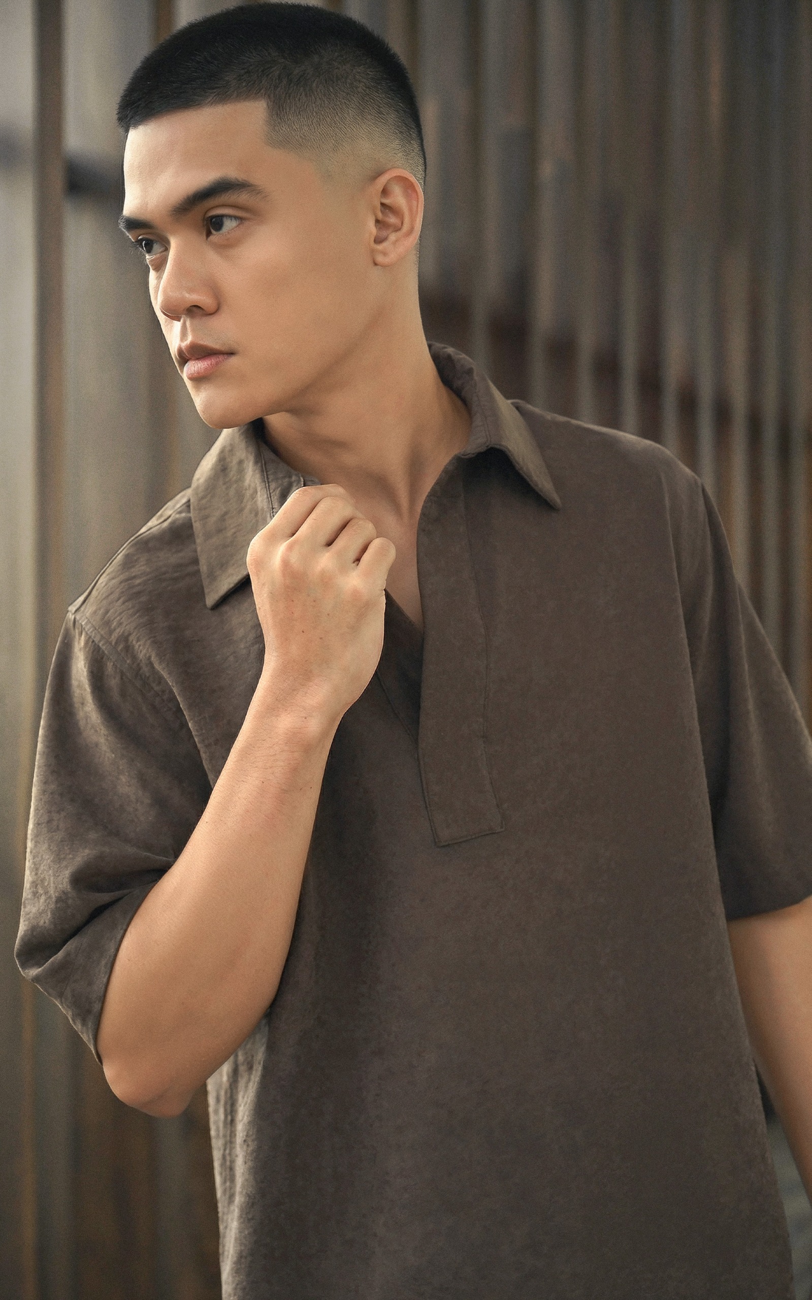 Aiko Oversized Shirt Espresso