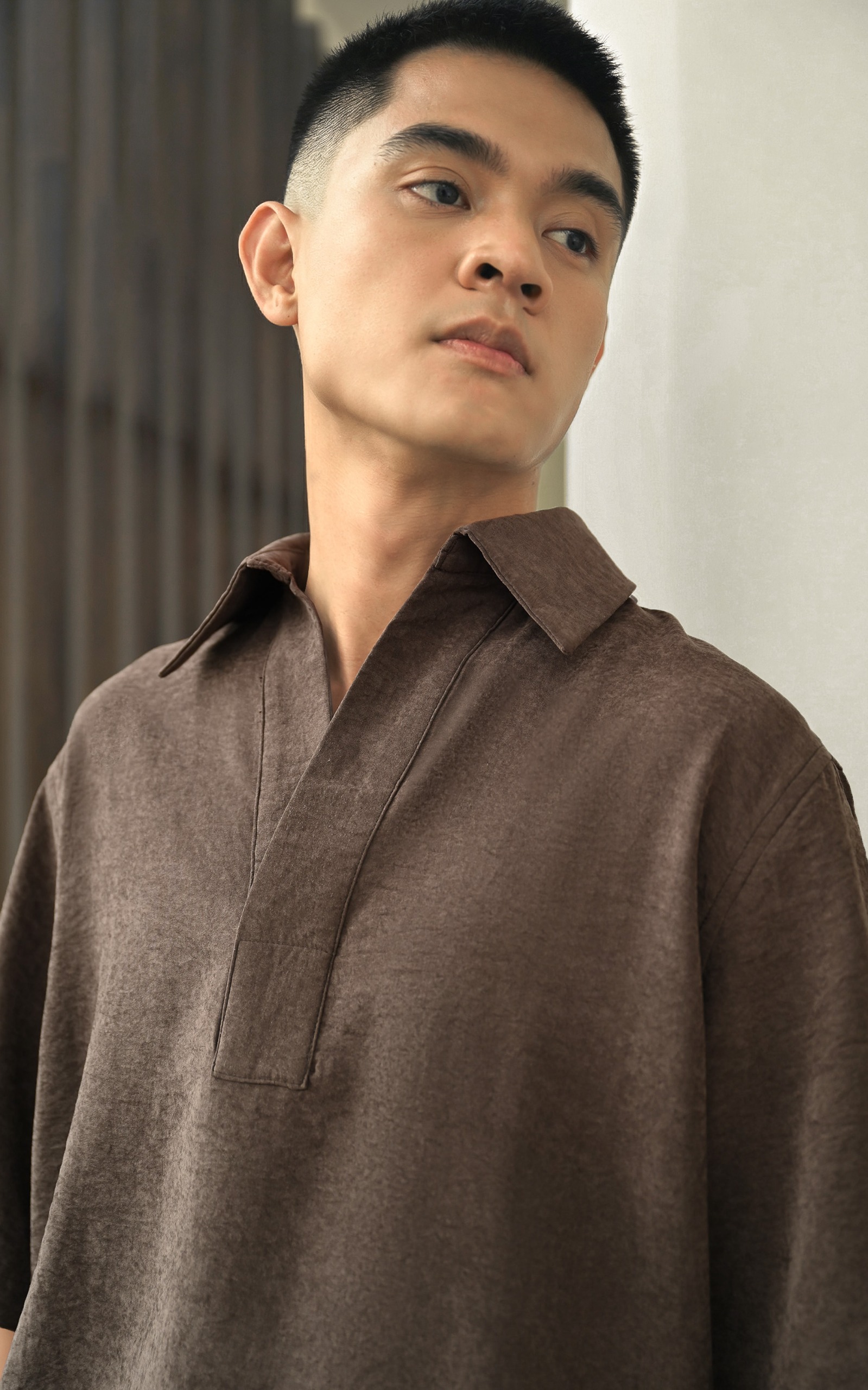 Aiko Oversized Shirt Espresso