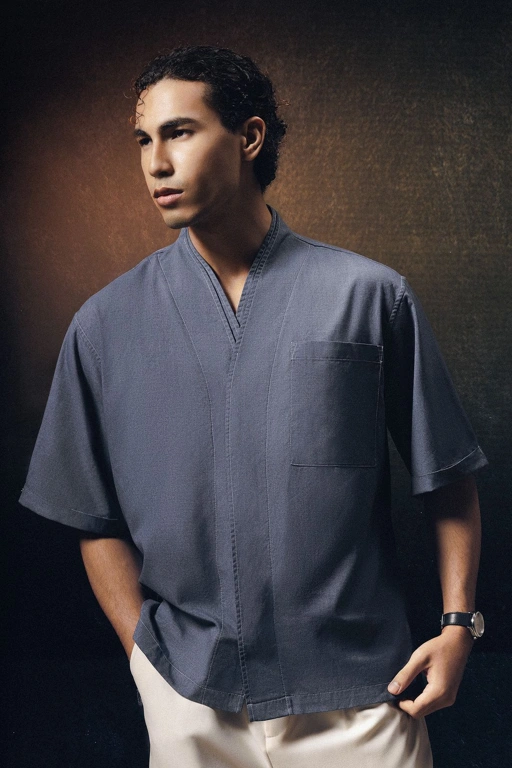 Image of TOKYO DOUBLE SHIRT LIGHT GREY