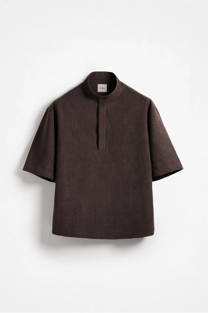 Aiko Half Oversized Shirt Espresso