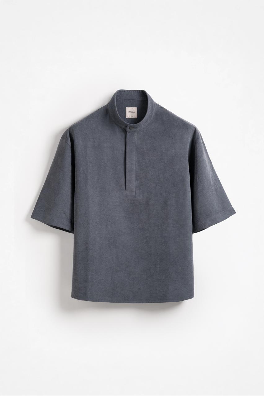 Aiko Half Oversized Shirt Smoke