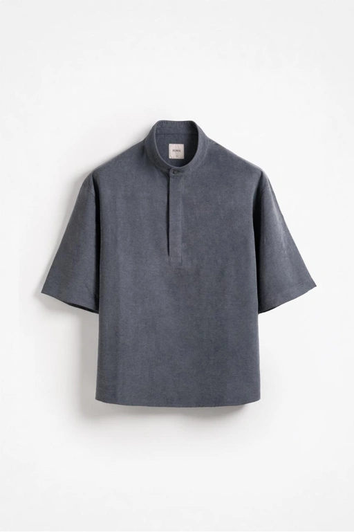 Aiko Half Oversized Shirt Smoke