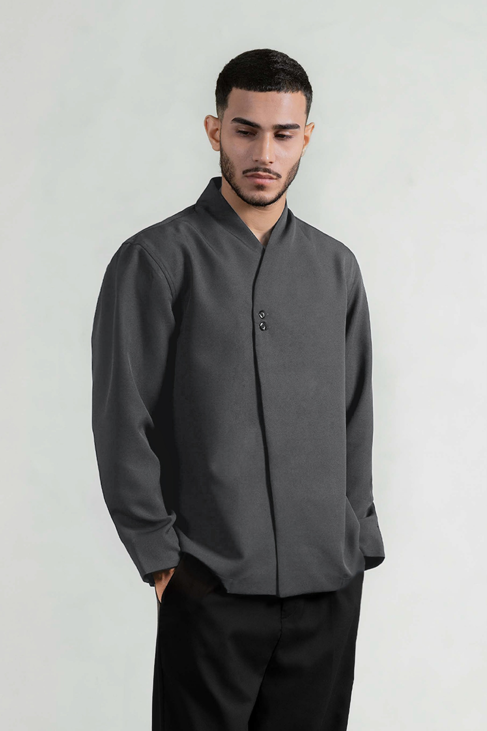 Arata Long Sleeve Shirt Dark Grey