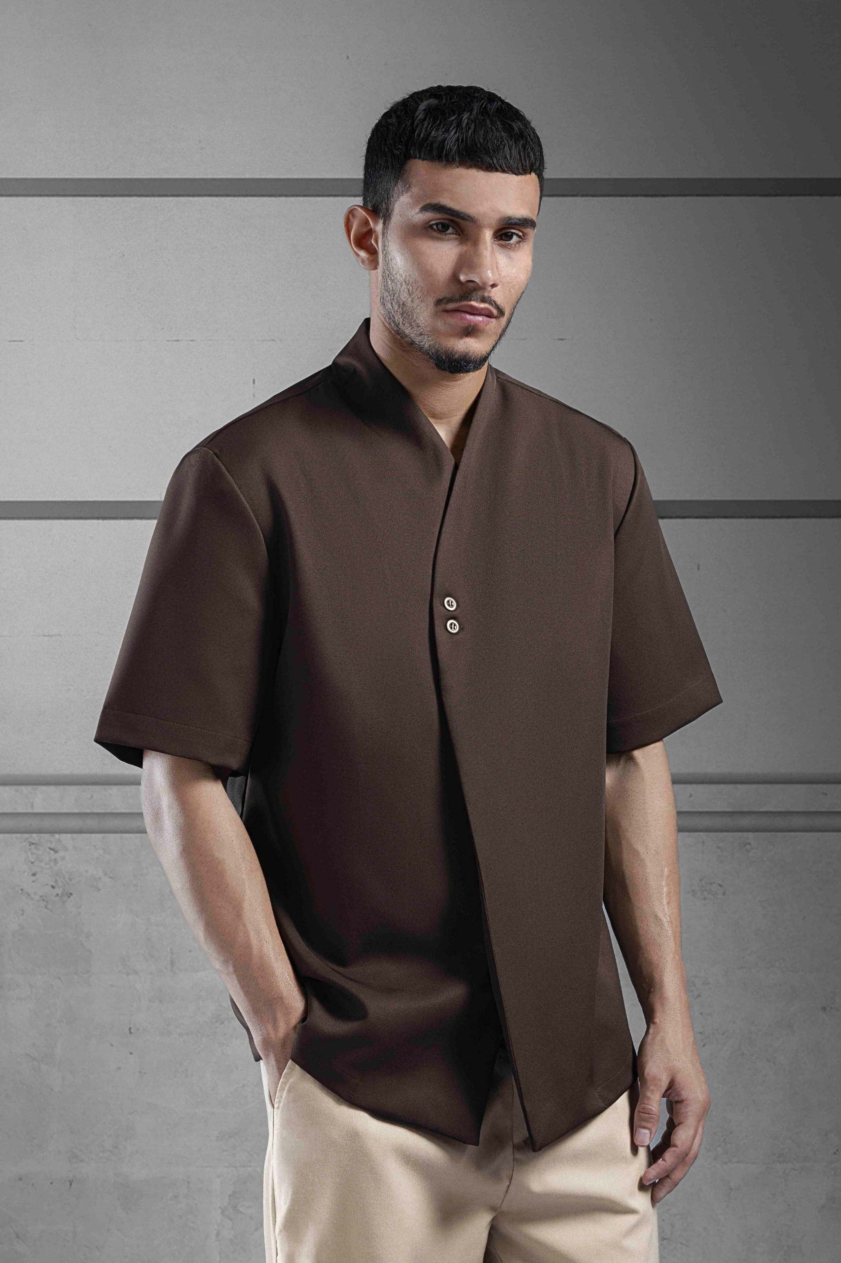 Arata Short Sleeve Shirt Dark Brown
