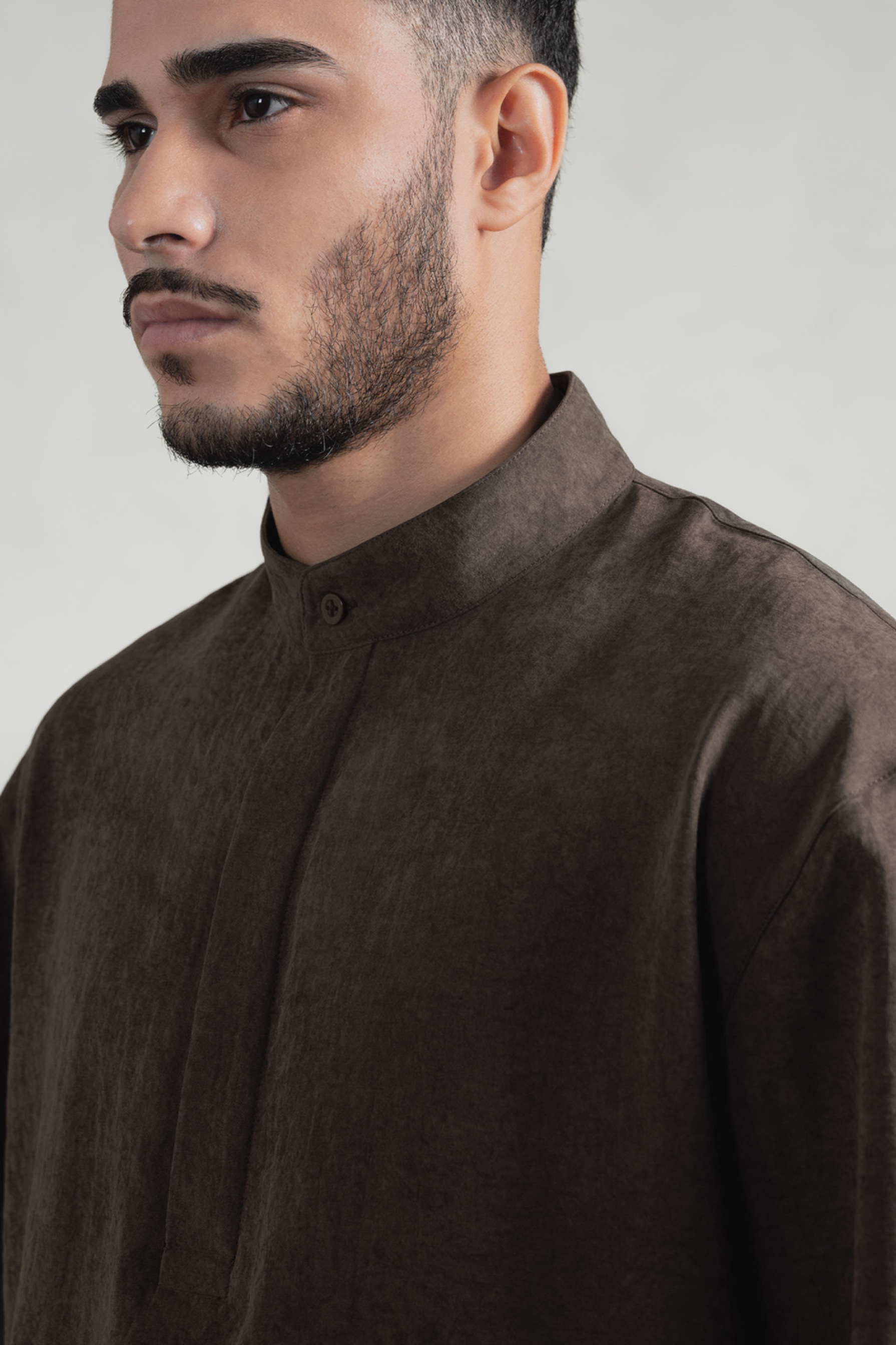 Aiko Half Oversized Shirt Espresso