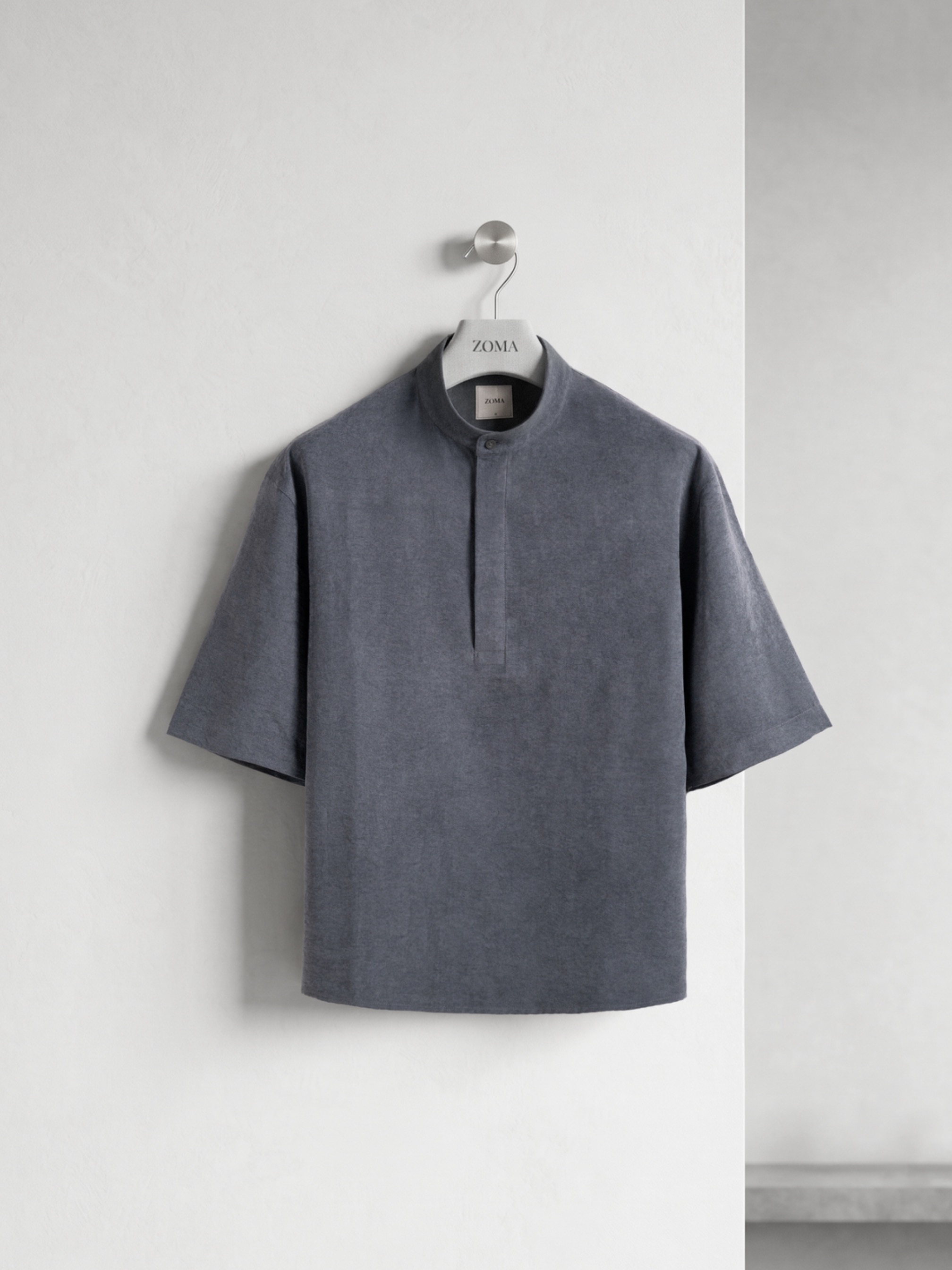 Aiko Half Oversized Shirt Smoke