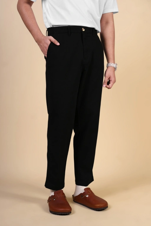 Image of AKHFA CHINOS ANKEL PANTS BLACK