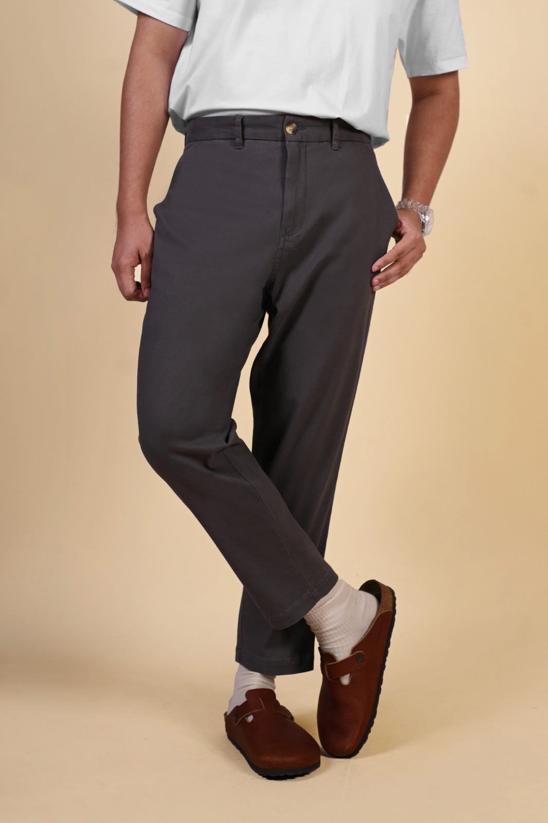 AKHFA CHINOS ANKEL PANTS GREY