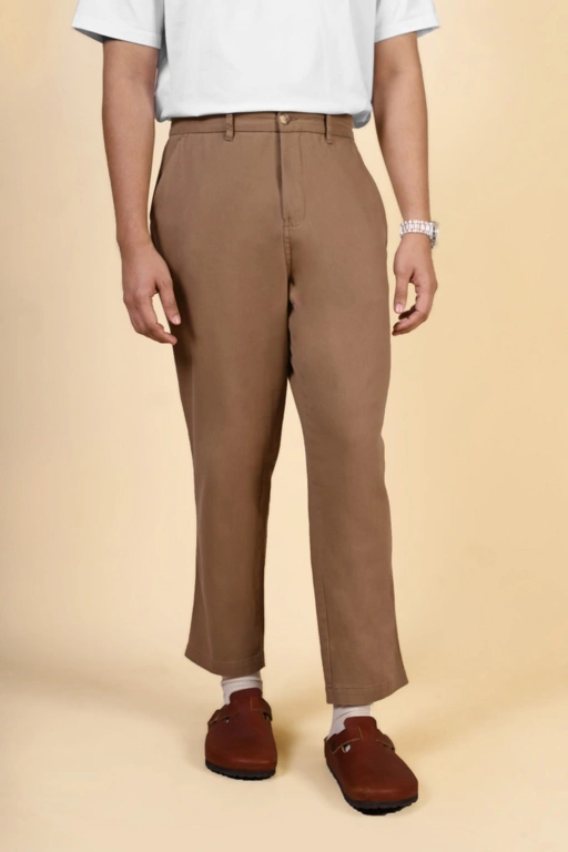 Image of AKHFA CHINOS ANKEL PANTS KHAKI