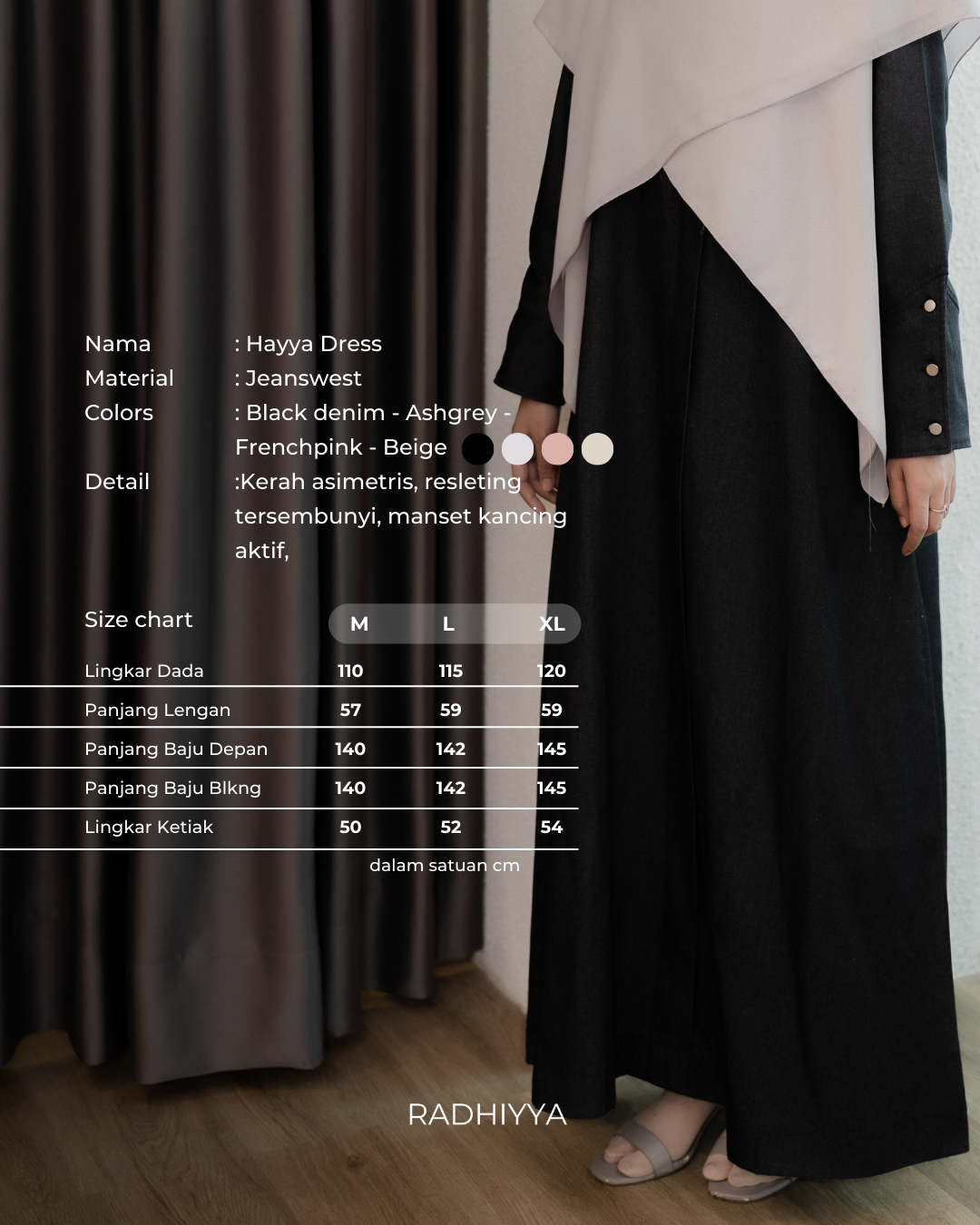 Hayya Dress - Black denim