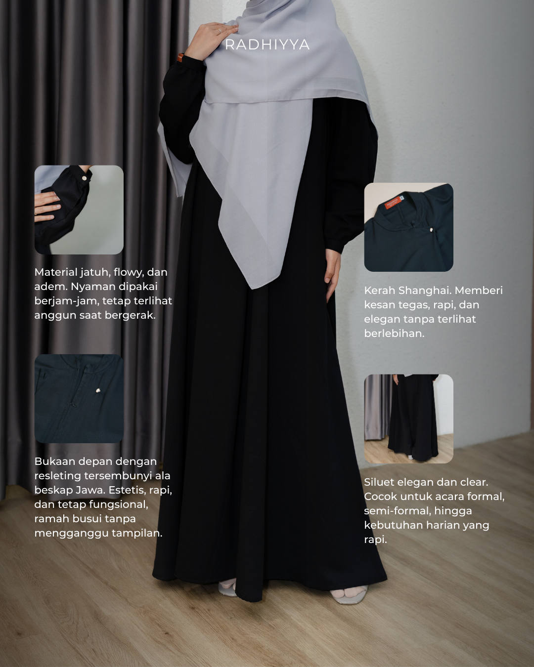 Elara Dress - Deep Black