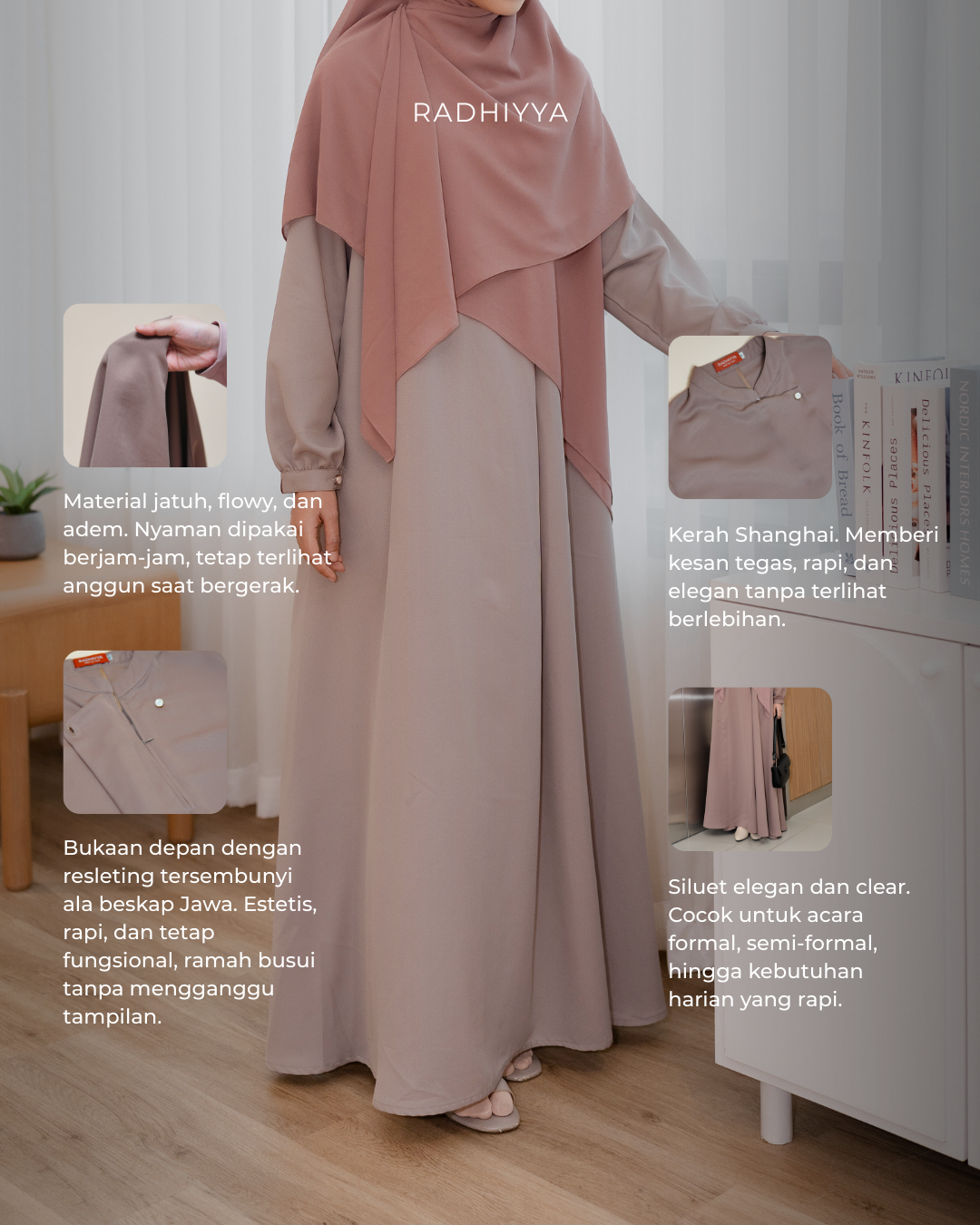 Elara Dress - Soft Grey