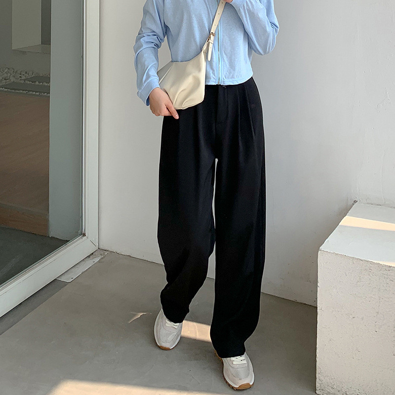LYR331 | SELYRA Korean High Waist Wide Pants Wanita – Celana Panjang Elegant Daily