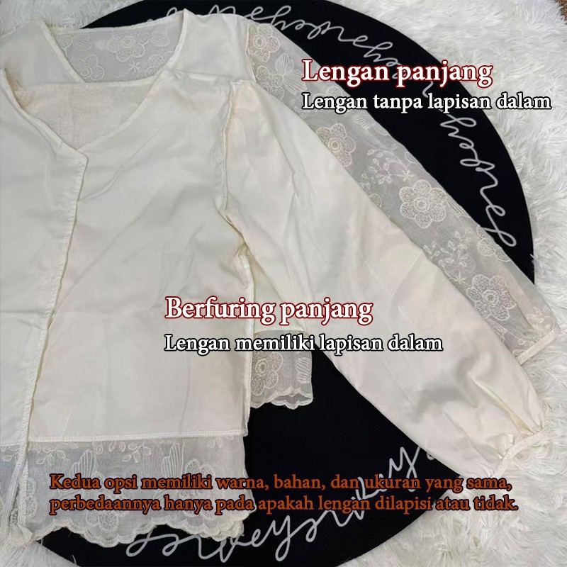 LYR303 | SELYRA Korean Lace Peplum Blouse Wanita – Blouse Cream Feminine Daily Wear