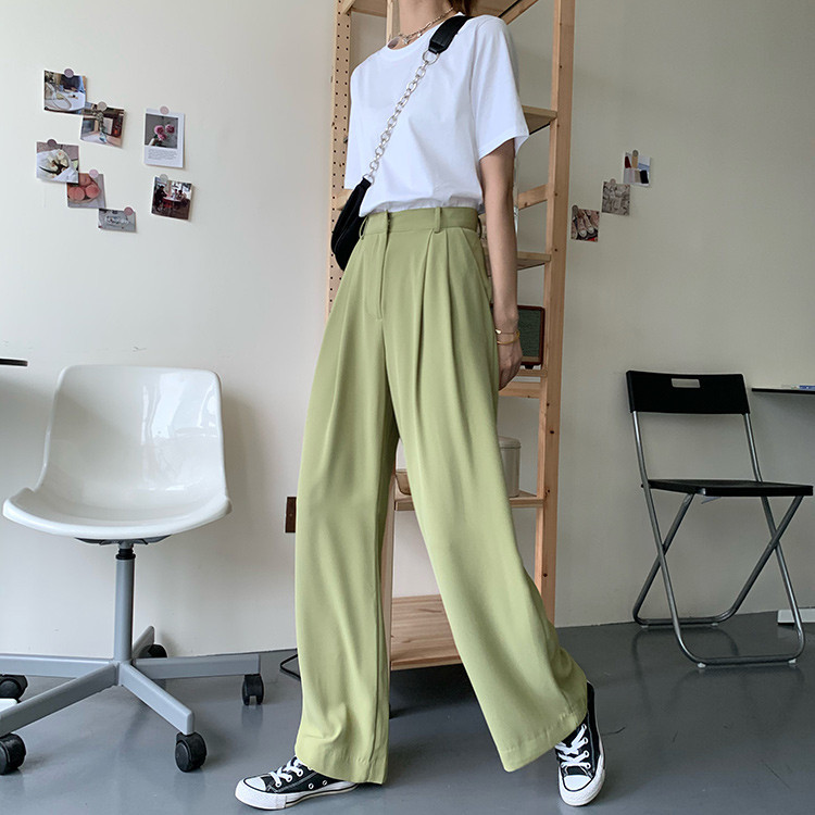 LYR329 | SELYRA Korean Sage Wide Leg Pants Wanita – Celana Panjang Feminine Daily Wear