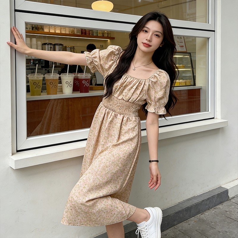 LYR306 | SELYRA Korean Floral Smock Dress Wanita – Dress Bunga Feminine Daily Wear