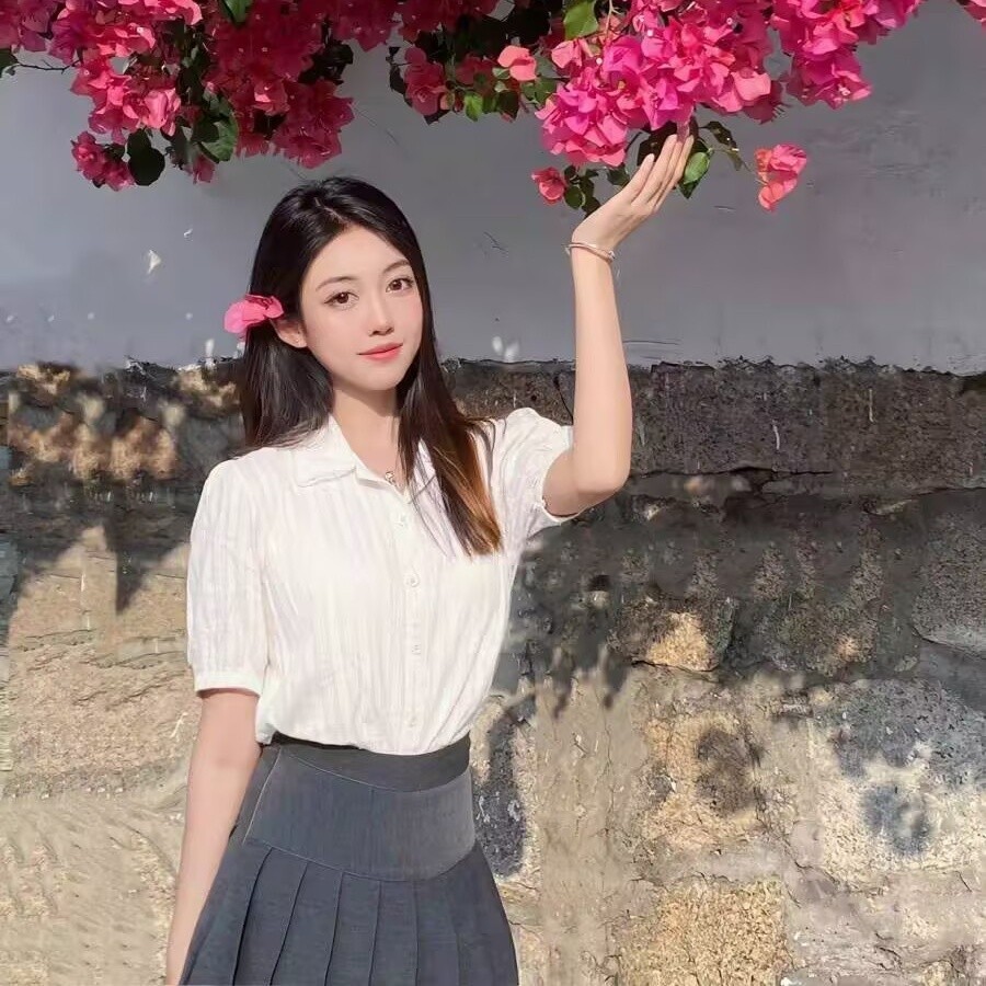 LYR299 | SELYRA Blouse Korea Wanita Putih – Baju Atasan Cewek Korean Style Daily