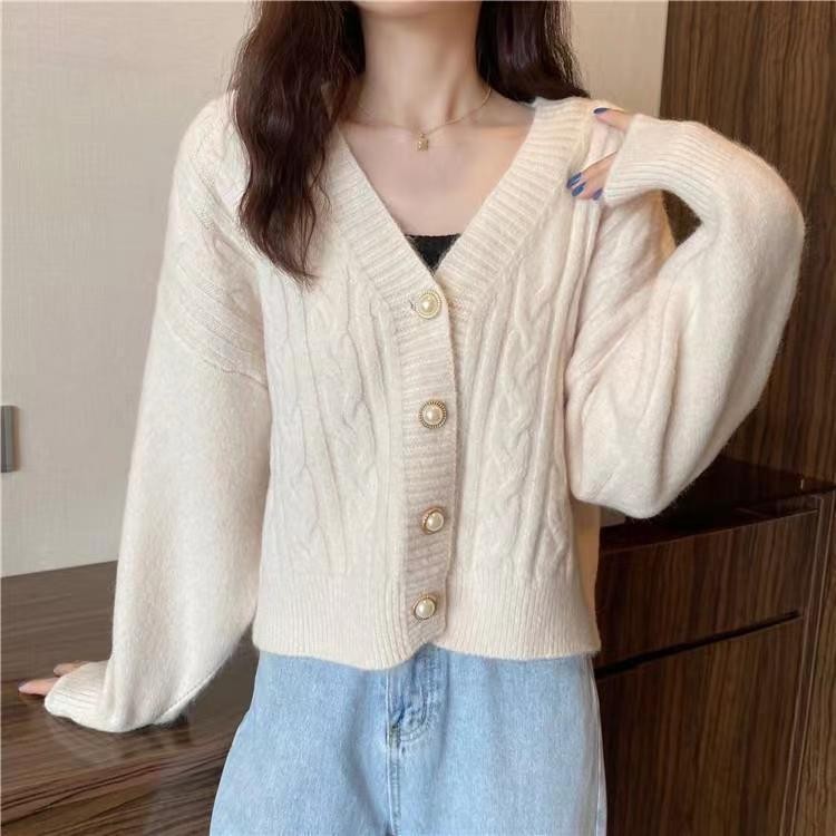 LYR341 | SELYRA Korean Cable Knit Cardigan Wanita – Outer Rajut Feminine Elegant
