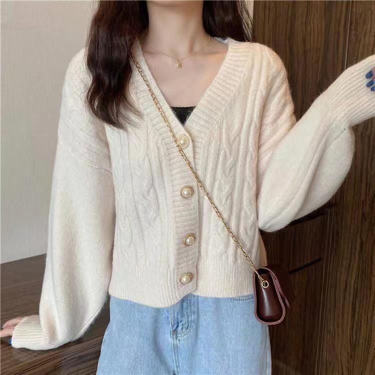 LYR341 | SELYRA Korean Cable Knit Cardigan Wanita – Outer Rajut Feminine Elegant