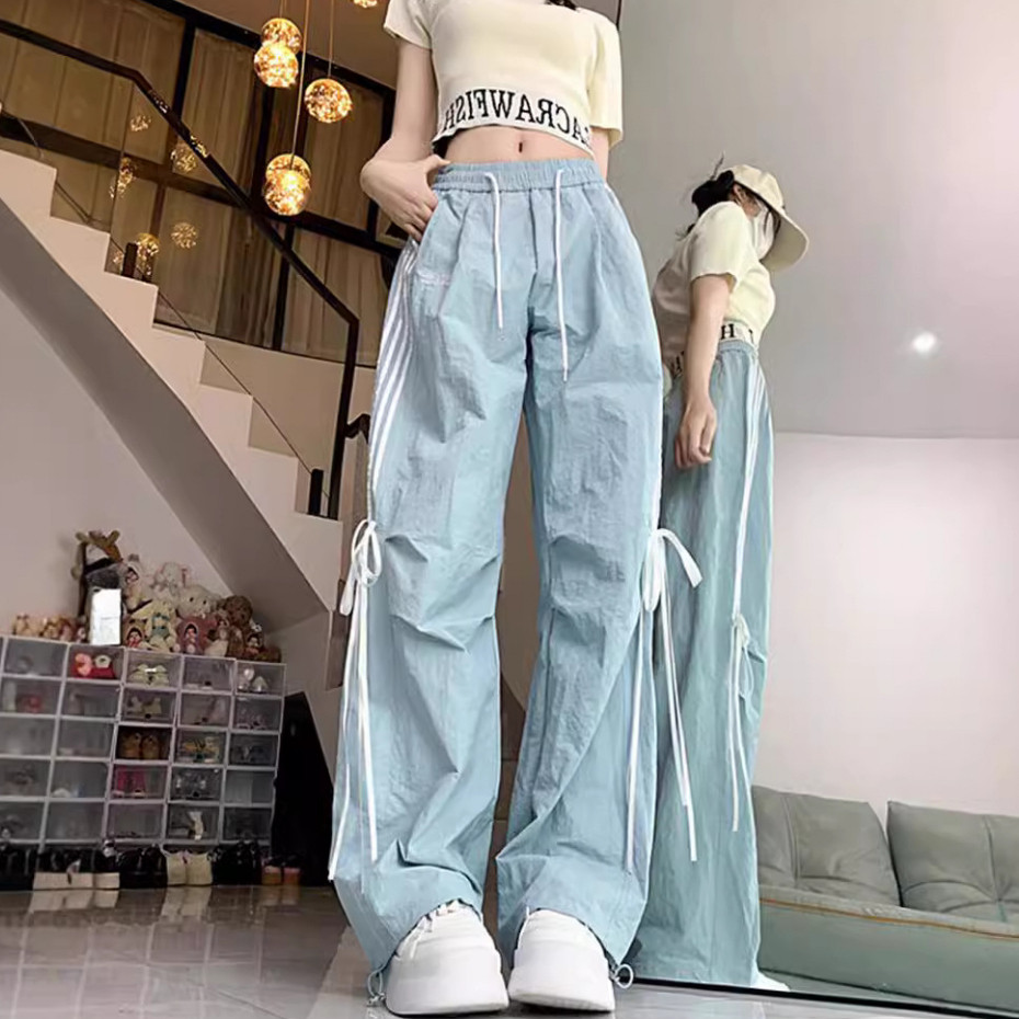 LYR334 | SELYRA Korean Parachute Cargo Pants Wanita – Celana Loose Drawstring Casual