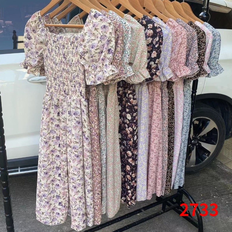 LYR306 | SELYRA Korean Floral Smock Dress Wanita – Dress Bunga Feminine Daily Wear