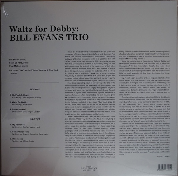 Bill Evans Trio* With Scott LaFaro And Paul Motian – Waltz For Debby