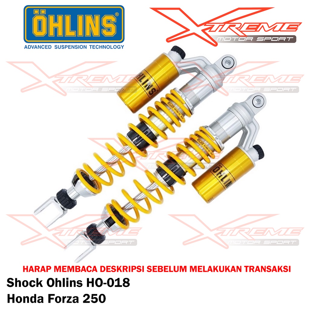 Shock Breaker Ohlins Belakang Original HO 955 ADV 150 / HO 018 Forza 250 / HO 810 PCX 150 Lokal / PCX 160 / YA 020 New Nmax 155 / Turbo / YA 776 Nmax 155 Old Garansi Resmi 3thn