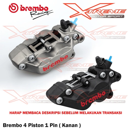 Image of Kaliper Kanan Brembo 4 Piston 1 Pin 4P1P Gray / Black Sebelah Kanan Original Brembo Italy