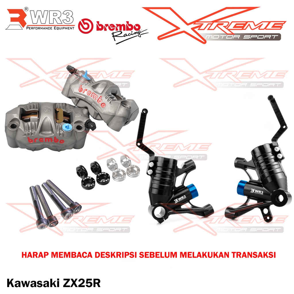 Paket Double Disk Kaliper Brembo GP4RS 108mm With Bottom Shock WR3 ZX25R