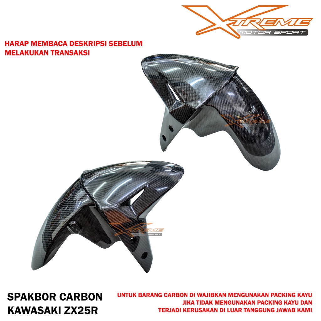 Spakbor Depan Carbon or Karbon ZX25R / Ninja 250Fi NEW / OLD / R25 / MT25 NEW / OLD / CBR 250RR