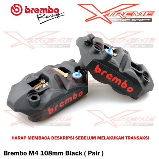 Kaliper Brembo Radial Monoblock M4 108 / 100 MM Gray / Black Set Sepasang DuaL Brembo Original Italy