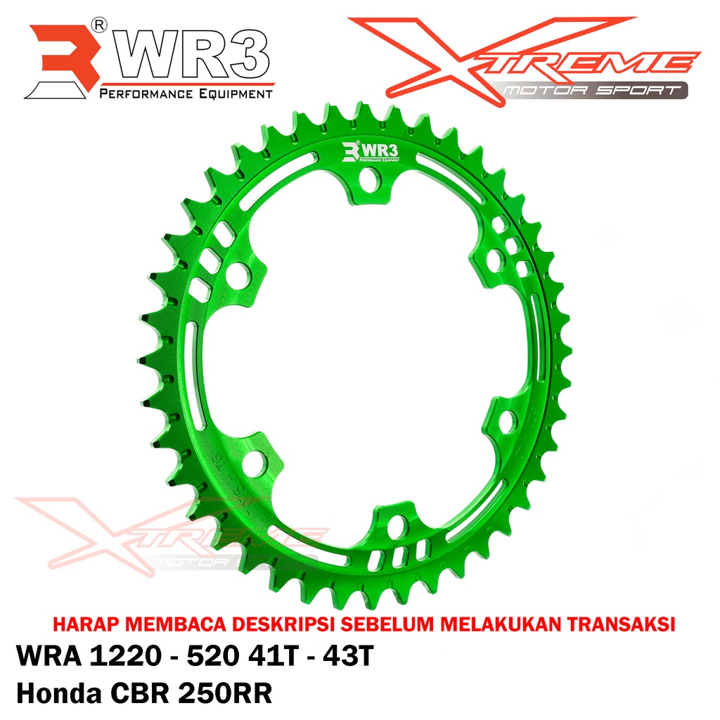 Gear Belakang WR3 WRA 1220 - 520 Uk. 41T-43T CBR 250 RR 250RR