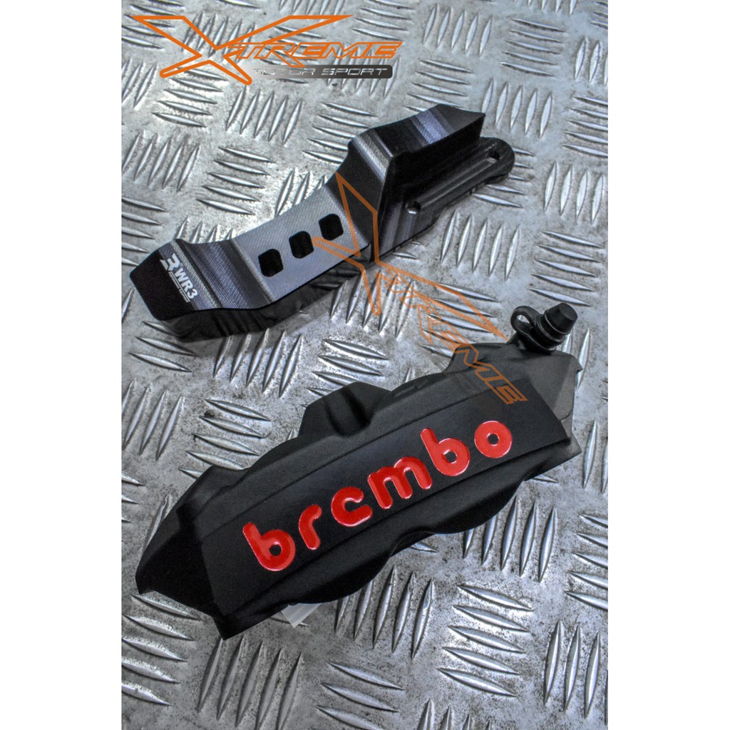 Kaliper Br3mbo M4 Radial Black Edition With Breket WR3 Ninja 250 FI OLD 100mm