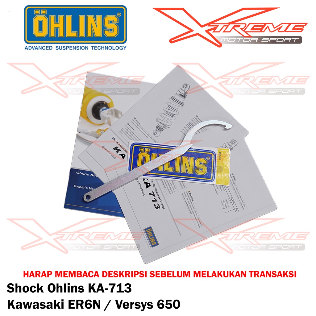Shock Breaker Ohlins Belakang Original YA 740 Xmax 250 / YA 967 R25 MT25 / KA 713 ER6N Versys 650 / HO 647 Wave 125 RX King Garansi Resmi 3Thn