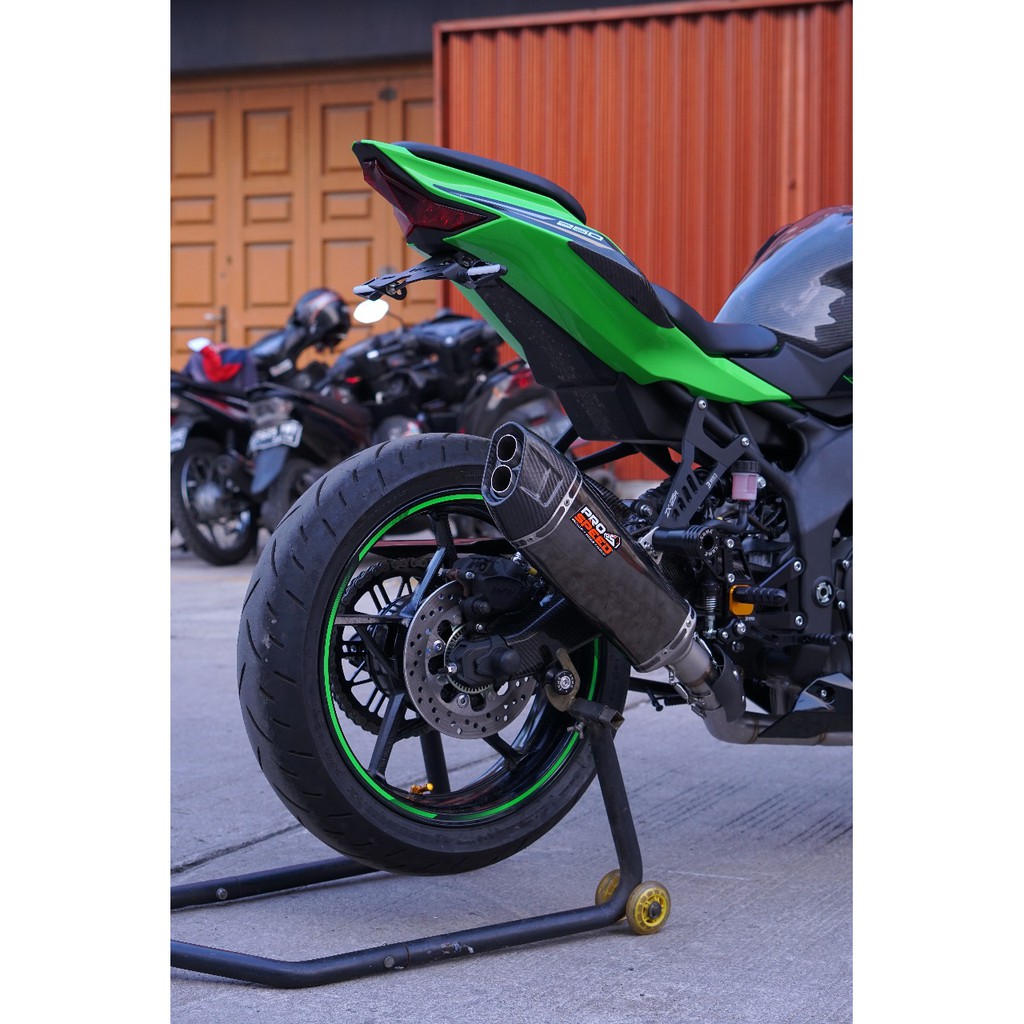 Knalpot Prospeed Shark Black Kawasaki ZX25R 4 Cylinder Fullsystem