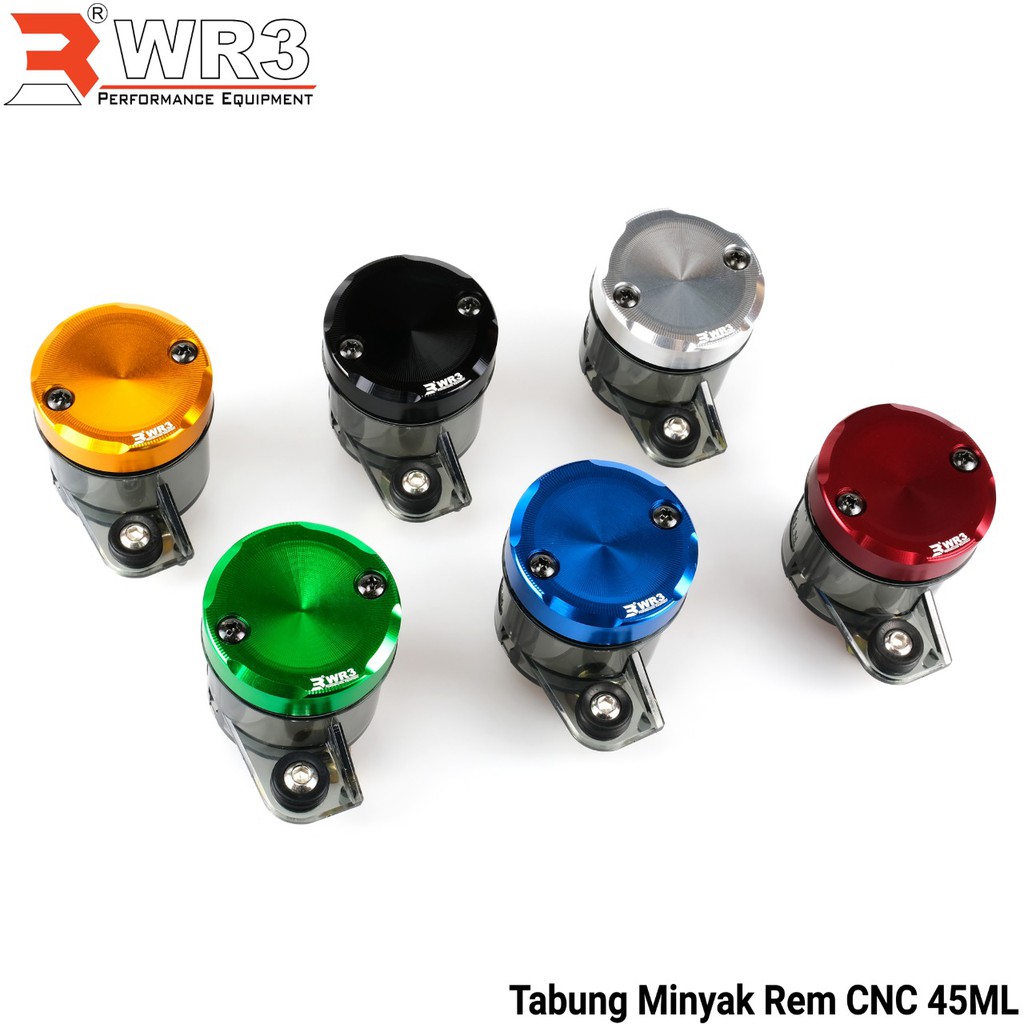 Tutup Tabung CNC + Tabung Minyak Rem Smoke WR3 Universal Besar Big 45ml