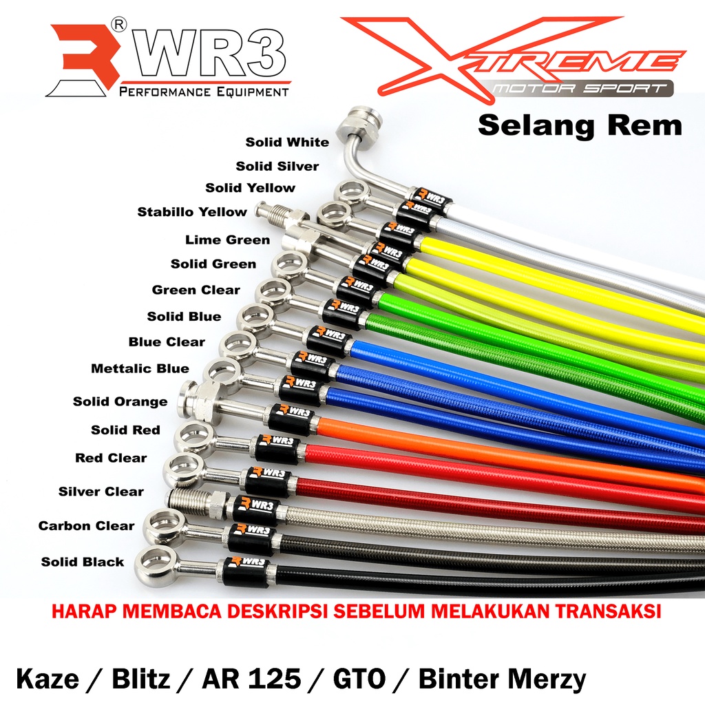Selang Rem WR3 Kawasaki Kaze / Blitz / AR 125 / GTO / Binter Merzy