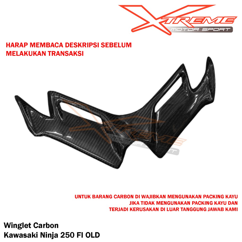 Winglet Carbon Karbon Kawasaki Ninja 250 Fi OLD Plug n Play