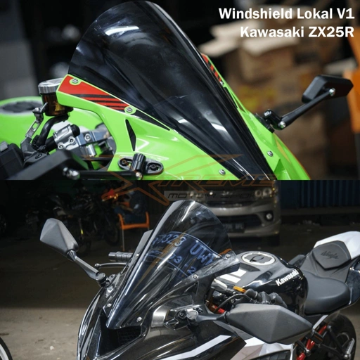 Image of Windshield Visor Lokal Kawasaki ZX25 R 4 Cylinder Smoke