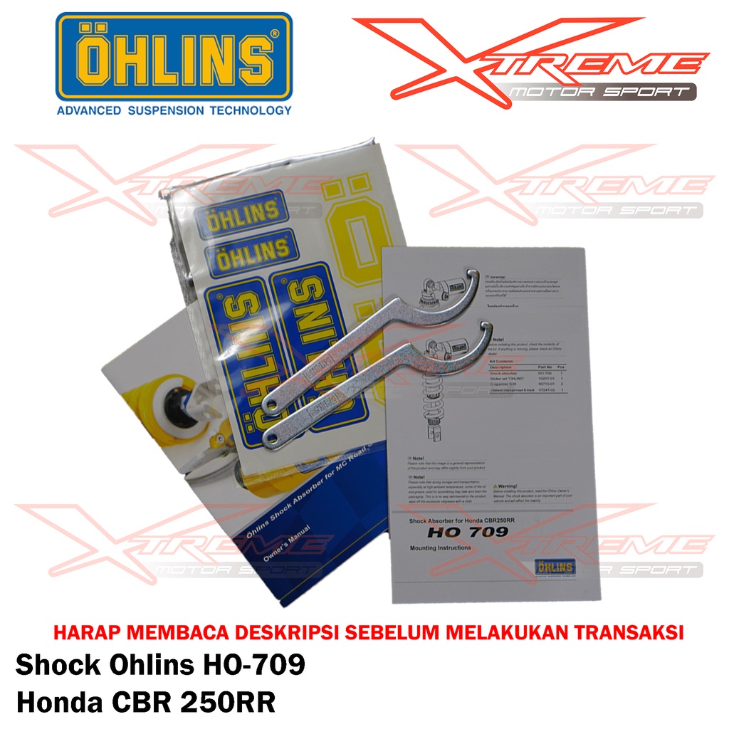 Shock Breaker Ohlins Belakang Original HO 711 CBR 150R & Ninja 150 RR / HO 709 CBR 250RR Garansi Resmi 3thn