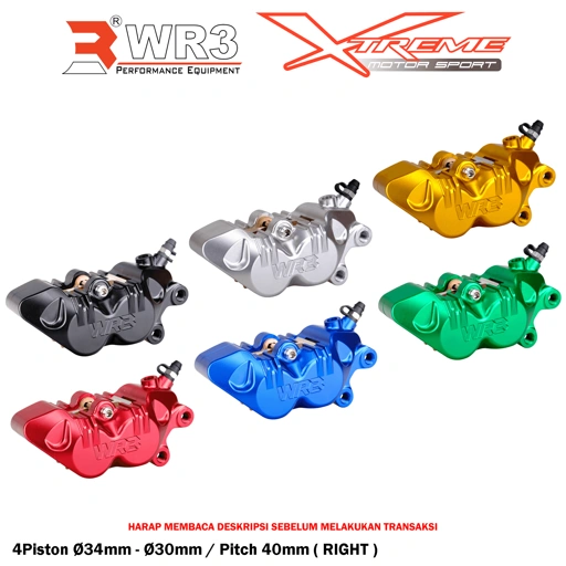 Kaliper Depan / Belakang WR3 2 / 4 Piston 1 Pin 2P1P / 4P1P Axial Universal Original
