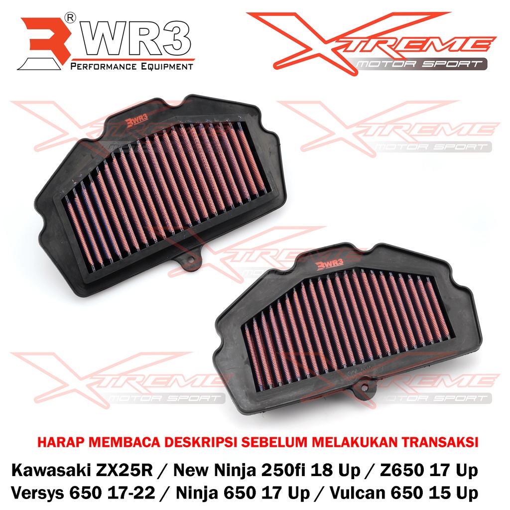 Air Filter Udara Racing WR3 New Ninja 250 Versys Vulcan 650 Z650 ZX25R