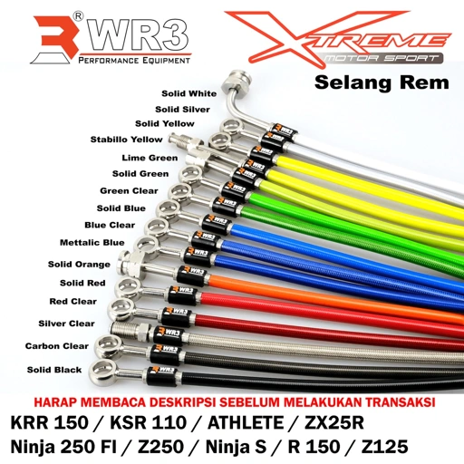 Image of Selang Rem WR3 Ninja 250Fi Z250 Z125 Ninja S / R RR KRR 150 Versys 250 Non ABS