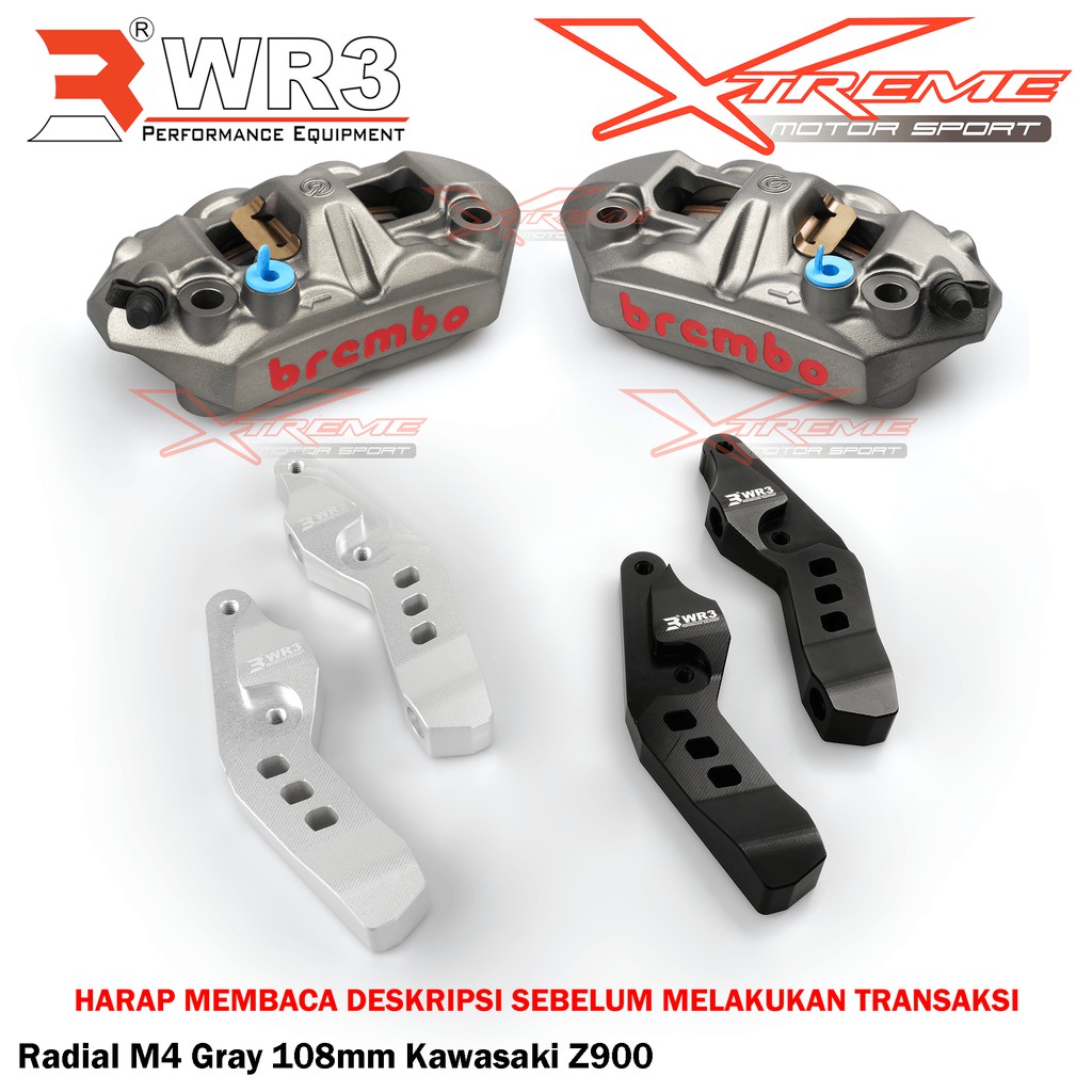 Kaliper Br3mbo M4 Grey Radial With Breket WR3 Z900 108mm