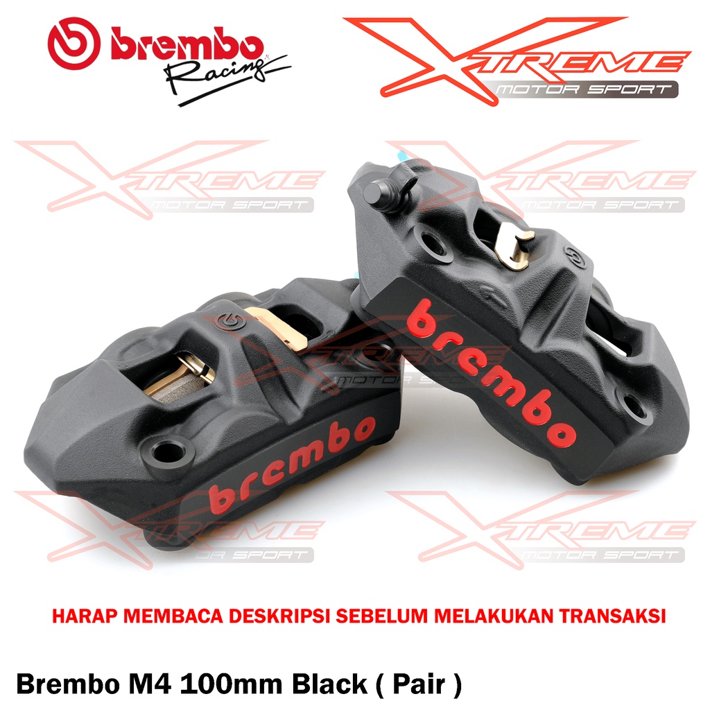 Kaliper Brembo Radial Monoblock M4 108 / 100 MM Gray / Black Set Sepasang DuaL Brembo Original Italy