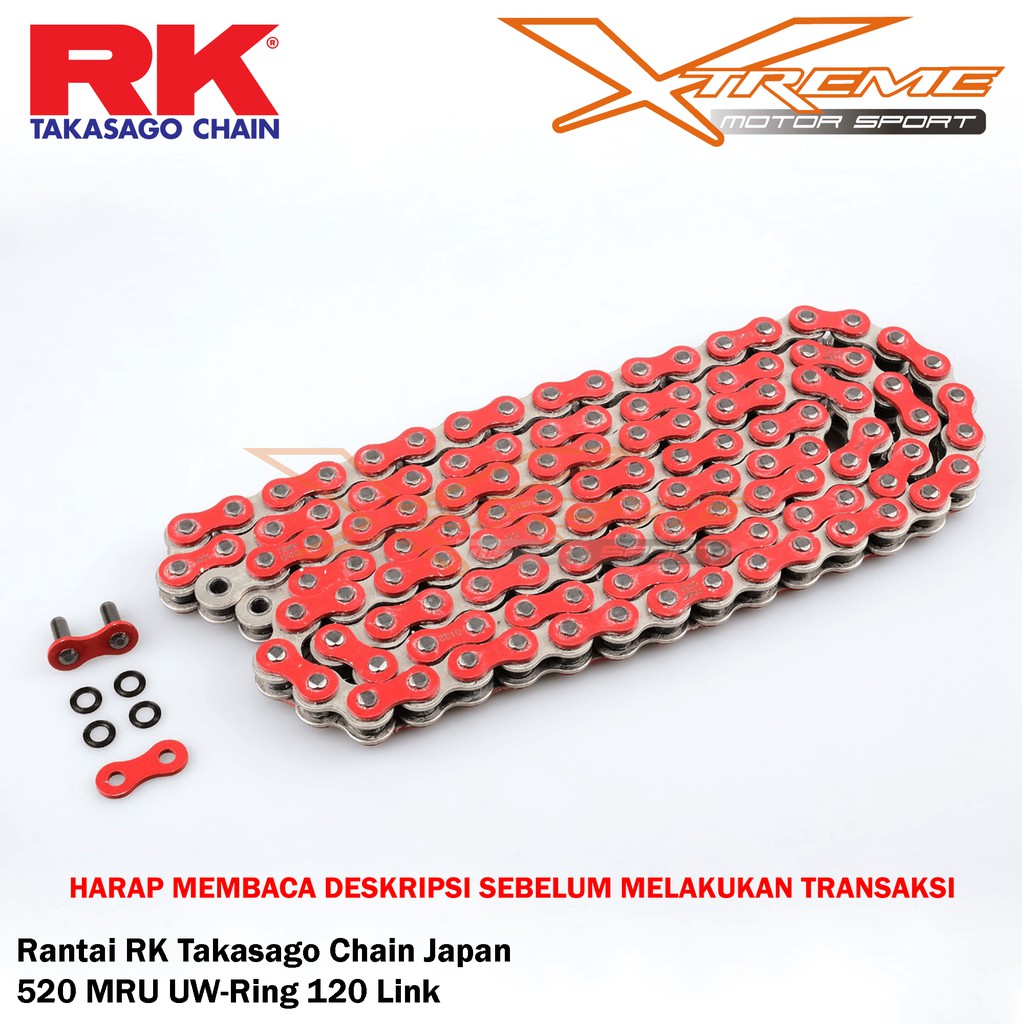Rantai RK Japan Chain 520 MRU UW-Ring 120L Ninja 250 ER6 Z250 R25 MT25 CBR